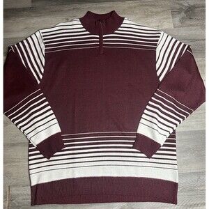 Red Ape Mens Maroon Striped Sweater Size 5X Big&Tall